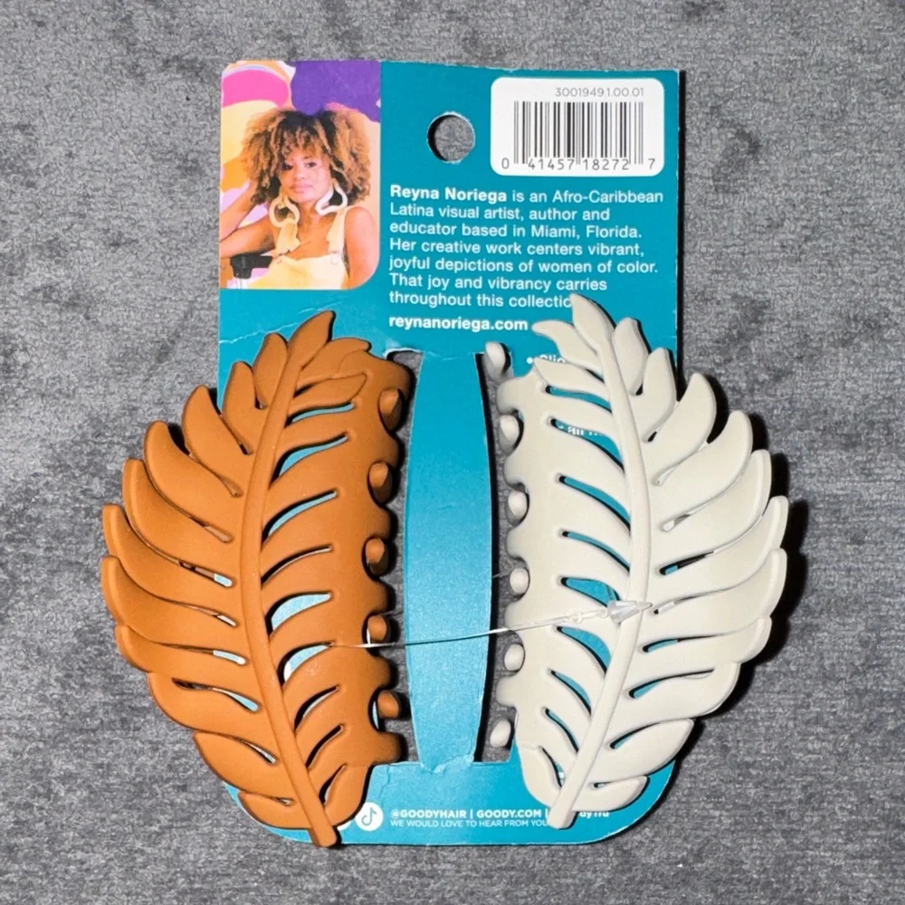 Goody- NWT Feather Claw Hair Clips -Brown and Cream Set - Picture 3 of 7